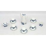 Vintage Retro: A 1960s/70s Royal Tuscan '' Samoa '' pattern part coffee set , decorated with blue ,