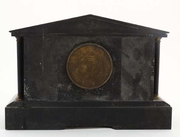 Slate cased Mantle clock : a Palladian style, - Image 9 of 11