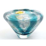 Mdina Glass : A mdina glass vase of tapering circular banded form .