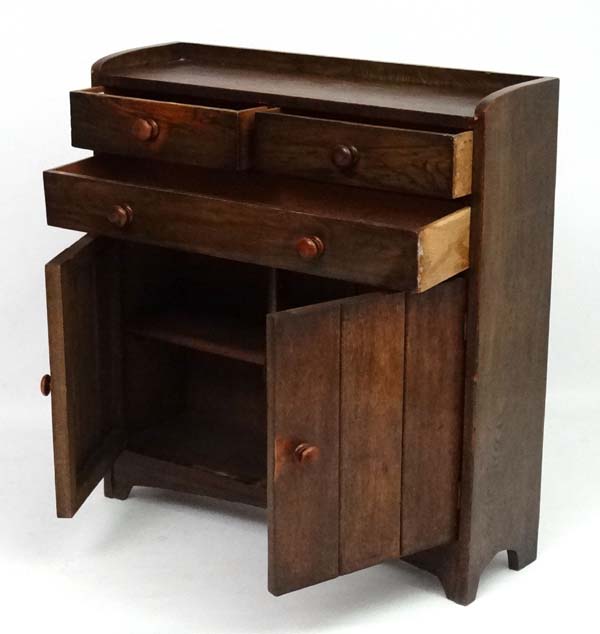 Heal & Son: An oak side cabinet of 2 short. - Image 3 of 6