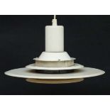 Vintage Retro : a Danish lamp / light of white liveried 4 tier form, 12 3/4 " diameter.