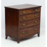 A Regency mahogany small chest of drawers comprising 4 graduated long drawers 27 3/4" wide x 28