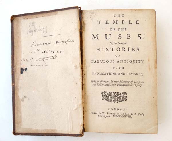 Book: Early/mid 19thC '' The Temple of the Muses: Or, the Principal Histories of Fabulous Antiquity,