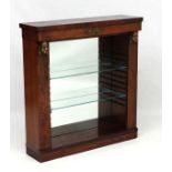 A late Regency Egyptian Revival mirror back rosewood open display case / bookcase 34 3/4" wide x