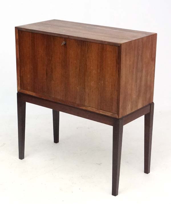 Vintage Retro : a Danish Rosewood ? Vargueno / cabinet on stand ( fall front desk) with fall front
