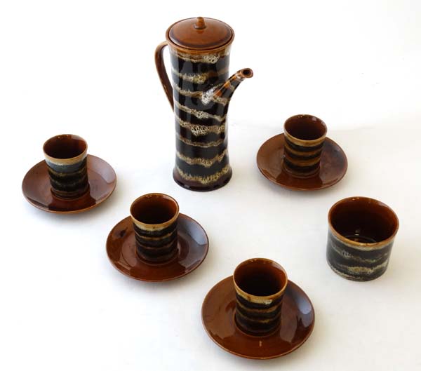 Vintage Modernist: A c1960s Polish '' Mi '' coffee set by '' Mirostowice '', decorated with black, - Image 6 of 7
