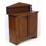 A 19thC comb decorated pine architectural chiffonier 39 1/4" wide x 46" high x 16 1/2" deep