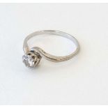 A white gold ring set with diamond solitaire CONDITION: Please Note - we do not