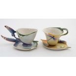 A Franz porcelain 'Dragonfly' pattern cup and saucer set, number FZ0028,