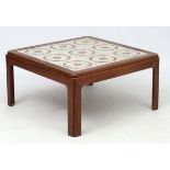 Vintage Retro : A British G- Plan tile top coffee table with four legs,