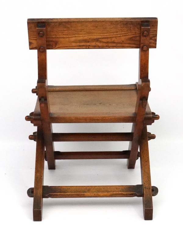 A 19thC elm Glastonbury style single chair 32" high x 22" wide x 25 1/2" deep CONDITION: - Image 4 of 4