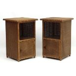 Lusty Lloyd loom - A pair of gilt decorated bedside cabinets with Bakelite knob handles 25 1/2"