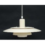 Vintage Retro :a Danish lamp / light of cream liveried 3 tier form possibly designed by Jo