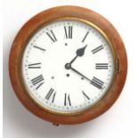 Clock : A 12" golden oak cased wall timepiece Clock ,