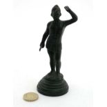 A Small Bronze Grand Tour Figure formed as a centurion on a stepped circular base.