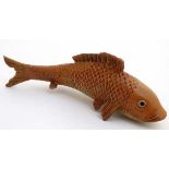 A 21st cold painted bronze model of an oriental Golden Orf fish .