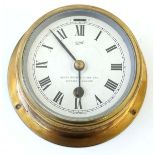 Ship's Clock : an brass cased 30 hr Timepiece , marked ' Sestrel ' with silvered dial ,