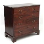 A Georgian mahogany chest of drawers comprising 4 long graduated drawers,
