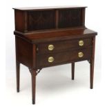 A 19thC American New England Federal mahogany writing cabinet with fold over section and side