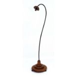 Light : an Art Deco standard lamp of S shape on an Oak stepped 3 tier base with 3 circular squat
