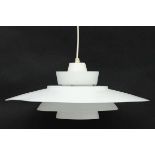 Vintage Retro : A Danish light / Lamp with white livery of 3 tiered form with top piece similiar