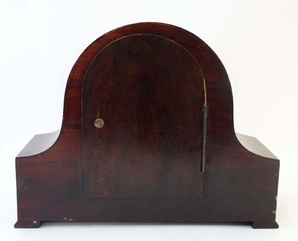 Harold 8 day Mahogany Mantel Clock :a signed inlaid case clock striking on a coiled gong, - Image 2 of 9