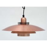 Vintage Retro : A Danish JEKA light / Lamp called the Thea number 9041- P 3 tier pendant copper