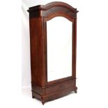 A 19thC French mahogany armoire with mirror to door and drawer under 90" high x 45" wide x 21 1/2"