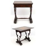 A Regency rosewood games table with fold over top 25 3/4" wide CONDITION: Please