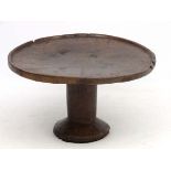 A Native Tribal one piece pedestal circular table 24 1/2" diameter x 14" high CONDITION: