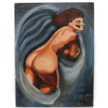 N Sorrell XX, Oil on board ( both sides), Nudes, One side signed and dated lower right,