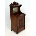 A late 19thC walnut perdonium 16" wide x 13" deep x 38" high CONDITION: Please Note