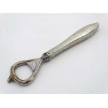 Bottle Opener : a nickel plated early 20 thC bottle opener with foil hook,