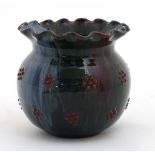 An Elton ware pottery vase with ruffled rim ,