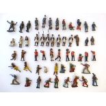 A quantity of painted lead soldiers etc to include early 19thC / 20thC soldiers,