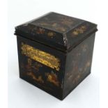 A Chinese 18thC style Toileware tea tin / caddy ,