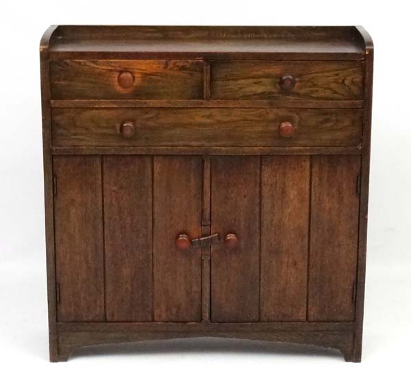 Heal & Son: An oak side cabinet of 2 short. - Image 2 of 6