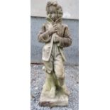 Garden & Architectural : a re-constituted garden figure of a boy,