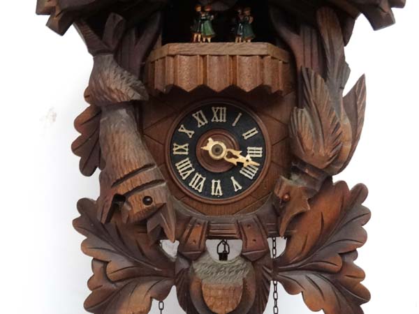 Black Forest Cuckoo Clock : a Three train Guiessaz-Jaccard Swiss Musical Movement wall clock with 4 - Image 2 of 7