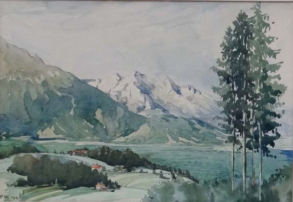 Circle of Edwards Wesson, Watercolour, View of mountainous landscape, - Image 4 of 4