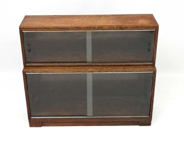 Vintage Retro : A British Minty of Oxford 2 tier glazed front bookcase , signed, - Image 2 of 7