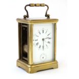 Carriage Clock : a VR Brevete Paris marked 5 glass carriage clock ( one side missing) with platform