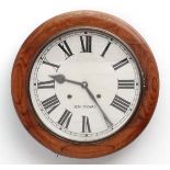 Seth Thomas 12" wall Clock : a walnut cased 8 day wall clock, formerly striking on two gongs,
