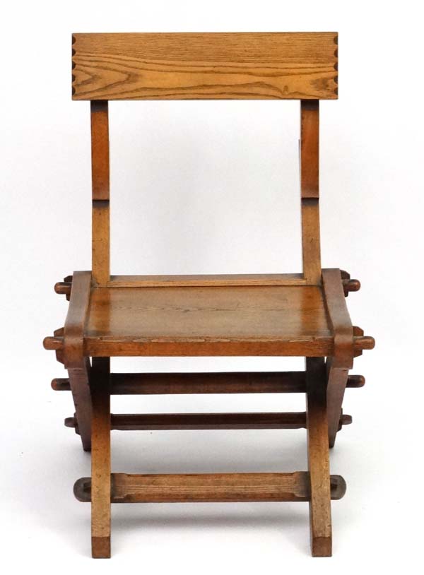 A 19thC elm Glastonbury style single chair 32" high x 22" wide x 25 1/2" deep CONDITION: - Image 2 of 4
