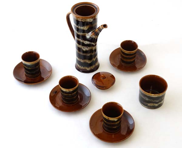 Vintage Modernist: A c1960s Polish '' Mi '' coffee set by '' Mirostowice '', decorated with black, - Image 7 of 7