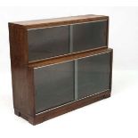 Vintage Retro : A British Minty of Oxford 2 tier glazed front bookcase , signed,