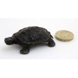 A cold painted lead figure of a tortoise 2 1/4" long CONDITION: Please Note - we