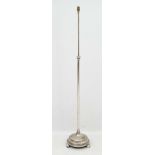 Light : a circa 1900 silver plate on brass Telescopic Standard lamp with circular base,