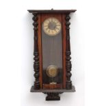 Vienna Wall Clock : an early 20 thC signed ( star within a horseshoe )walnut and stained pine 8 day