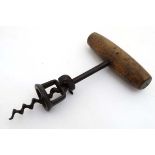 Corkscrew / Wine bottle Opener : A circa 1900 American Walker Pattern Cork Screw with indistinct